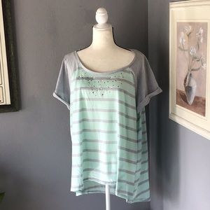 Mint green top w/diamond jewels🧚🧚NWOT🧚‍♂️🧚‍♂️